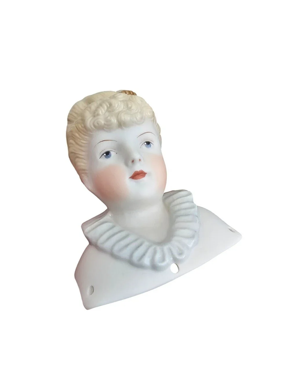 Vintage Hand Painted Bisque Doll Bust Head 
